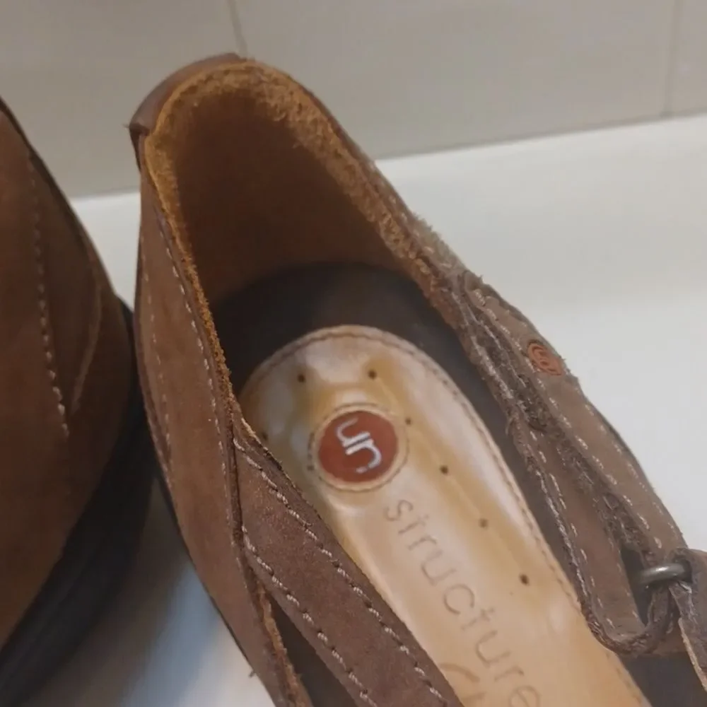 Clarks Structure Womans Brown Suede Leather Comfort Shoes 9M